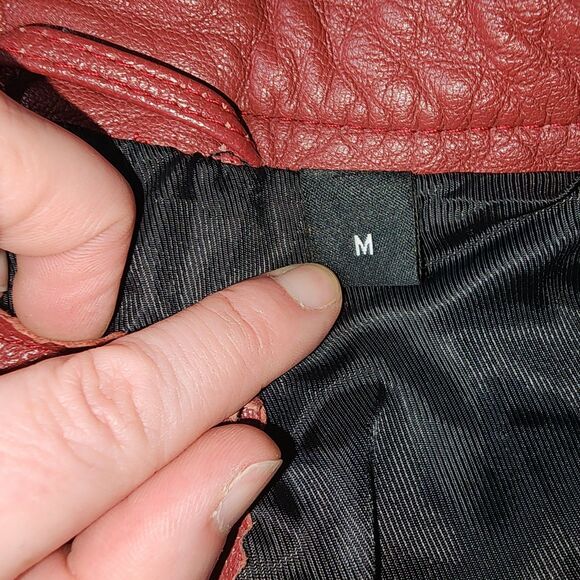 Harley Davidson Burgundy Leather Motorcycle Jacket Size M - Picture 9 of 11